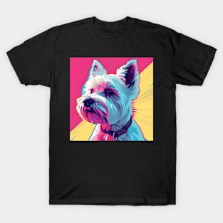 West Highland White Terrier in 70's T-Shirt